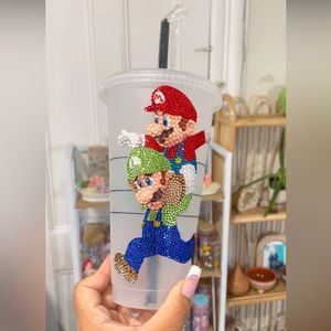 Starbucks cold cup tumbler with glass rhinestones